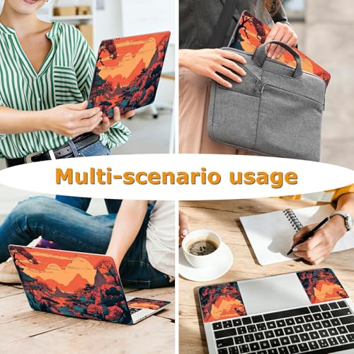 Universal Laptop Skin Sticker with 2 Wrist Pad Decals, 3-Piece Removable Vinyl Laptop Cover, Mountain Forest Waterproof Anti-Scratch, Easy-Trim Fit for 13.3" 14" 15.6" Laptops - color: Mountain Forest