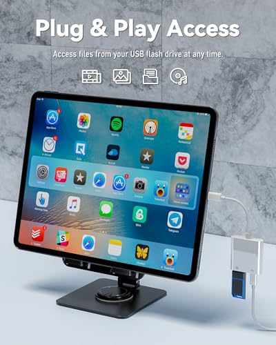 USB C to USB Camera Adapter with 30W PD Charging Port | OTG Cable, Compatible with iPhone 17/16/15 iPad Android, USB 3.0 Female, For Flash Drives Keyboards Mice