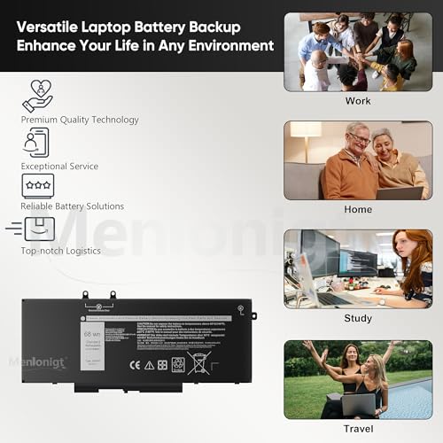New 68Wh 3HWPP Laptop Battery Replacement for Dell Latitude 5410 5401 5510 5501 5511 5411 Precision 3541 3551 Inspiron 17 7500/7506 2-in-1 Inspiron 7706 2-in-1 Fits 10X1J N2NLL 1VY7F 451-BCMN 15.2V - size: 9.38 x 4.13 x 0.25 inches 3HWPP BATTERY