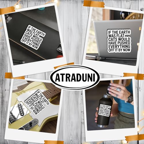 (3Pcs) If the Earth was Flat Cats Sticker Funny Sarcastic Vinyl Die-Cut Waterproof Stickers for Laptop Water Bottle Phone Case Tumbler Kindle Hard Hat Quote Decal Gifts Size 3" - color: If the Earth Was Flat Cats