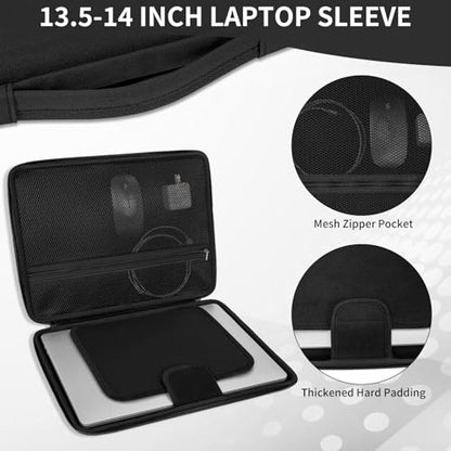 Hard Laptop Case Tablet Sleeves for 13.6 Inch MacBook Air M2 A2681 2022-2024 M3/A3113 2024,14inch MacBook Pro 14 M4/M3/M2/M1 Pro/Max A3112 A3401 A3185 A2992 A2918 A2779 2024-2021 - color: Black