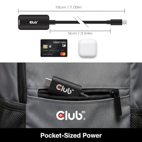 Club 3D Mini DisplayPort to HDMI Adapter 8K@60Hz 4K@120Hz - Active mDP 1.4 to HDMI Converter for Gaming PC, Aorus Series - HDR, HDCP 2.3 CAC-1188