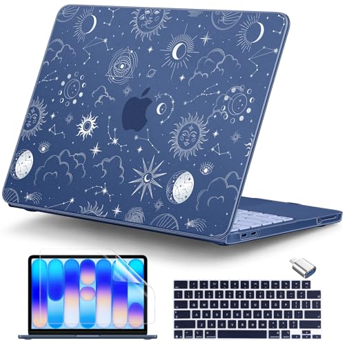 DONGKE for MacBook Neo 13 inch Case 2026 (Model A3404), Artistic Sun Pattern Ultra Slim Frosted Matte Hard Shell, Anti-Scratch & Fingerprint Resistant Cover - Sun & Moon - color: Sun & Moon