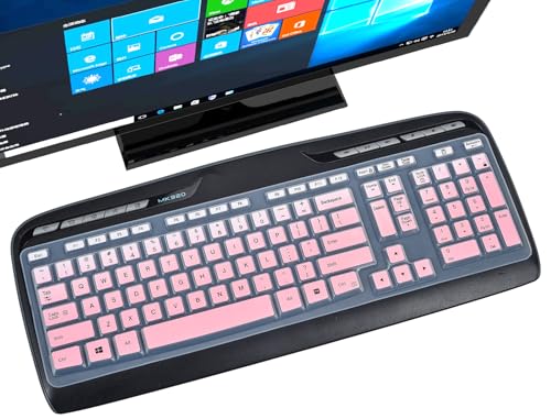 Keyboard Cover for MK320 MK330 K330 Wireless Desktop Keyboard, MK320-YR002/Y-R0009 Keyboard Skin Accessories-Gradual Pink - color: Gradual Pink, size: MK320/MK330/K330/MK335