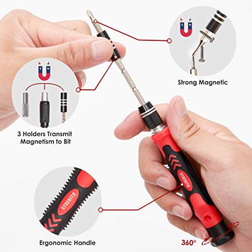 STREBITO Screwdriver Sets 142-Piece Electronics Precision Screwdriver with 120 Bits Magnetic Repair Tool Kit for iPhone, MacBook, Coumputer, Laptop, Tablet, PS4, Xbox, Nintendo, Eyeglasses, Jewelers | 120 Bits Magnetic Repair Tool Kit for iPhone, MacBook,