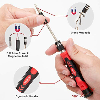 STREBITO Screwdriver Sets 142-Piece Electronics Precision Screwdriver with 120 Bits Magnetic Repair Tool Kit for iPhone, MacBook, Coumputer, Laptop, Tablet, PS4, Xbox, Nintendo, Eyeglasses, Jewelers | 120 Bits Magnetic Repair Tool Kit for iPhone, MacBook,