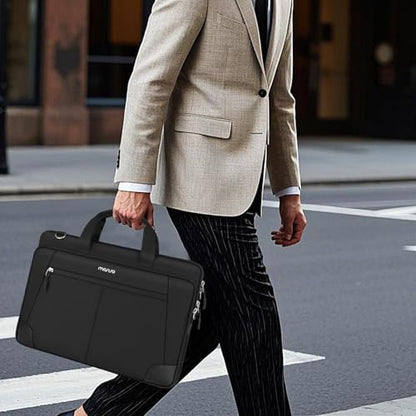 MOSISO Laptop Bag for Men 15.6 inch, 15-16 inch Large Computer Bag with Trolley Sleeve Compatible with MacBook Pro 16 inch/Air 15 inch, HP Dell Lenovo Acer Asus with Shoulder Strap & Handle, Black