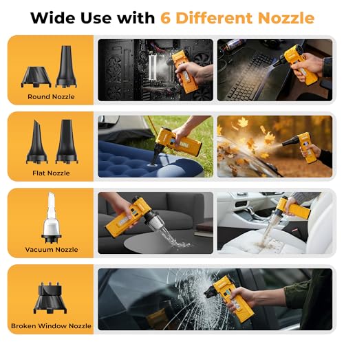 Electric Air Duster | 180000RPM Brushless Motor | 8000mAh Battery • Stepless Speed Control • 2-in-1 Air Blower • LED Light Car PC Home