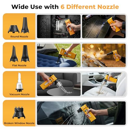 Electric Air Duster | 180000RPM Brushless Motor | 8000mAh Battery • Stepless Speed Control • 2-in-1 Air Blower • LED Light Car PC Home