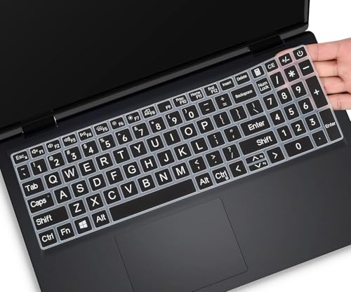 Large Print Keyboard Cover Skin for 2026 2025 Dell 15 Laptop DC15250 DC15255 15.6, Inspiron 15 3510 3520 3530 3511 3525 3535 5510 5515 5518/ Inspiron 16 5640 5645, 15.6 Dell Latitude 3520 Laptop,Black - color: Black Large Letters