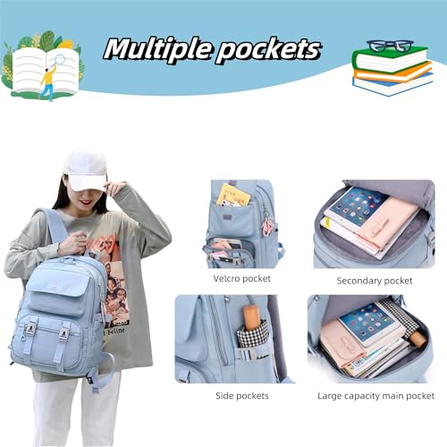 ZHANAO Rolling Backpack Luggage BookBag with Wheels Trolley Bag Wheeled Travel Backpack for Girls & Boys Trolley Bag - color: Blue, size: 2-wheel