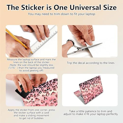 Laptop Skin Sticker Decal 15.6 Inch,12 13 13.3 14 15 15.6 in Laptop Netbook Skins for Notebook,Art Decal Removable Waterproof Scratch Resistant,Universal Vinyl Cover,Pink Leopard Print - color: Pink Leopard Print