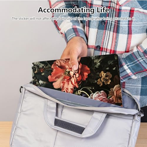 Universal Laptop Skin Sticker with 2 Wrist Pad Skins, Waterproof Scratch Resistant Vinyl Laptop Cover Decal, Cut to Fit for 11–15.6 Inch MacBook HP Dell Lenovo, Blooming Flower - color: Blooming Flower