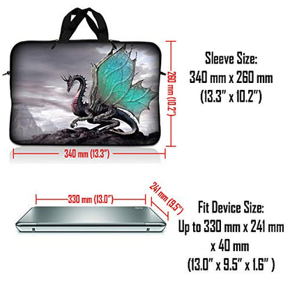 LSS 10 10.2 inch Laptop Sleeve Bag Compatible with Acer, Asus, Dell, HP, Sony, MacBook and more | Carrying Case Pouch w/ Handle ,Flying Dragon - color: Flying Dragon, size: 8 in -10.2 in