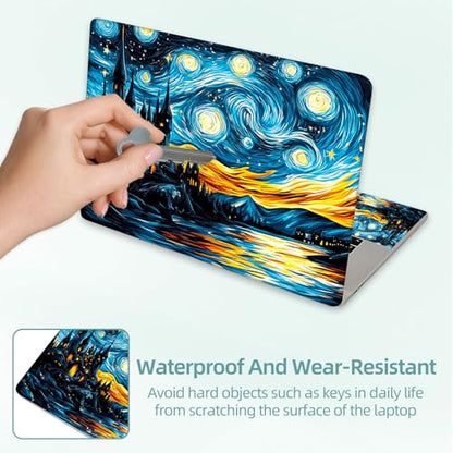 Universal Laptop Skin Decal, 3-Piece Vinyl Protector for 12 13 14 15.6" Notebook, Waterproof Anti-Scratch, Easy Trim & Bubble-Free Finish, Night Sky with Swirling Stars - color: Night Sky with Swirling Stars