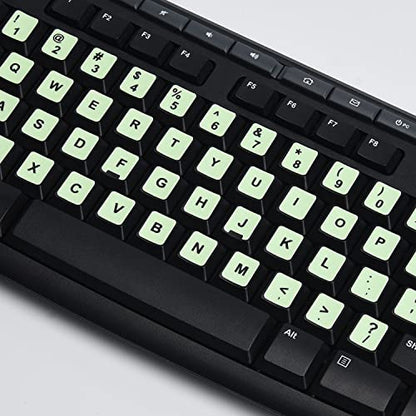 2PCS Pack Universal English Keyboard Stickers Glow in The Dark, Keyboard Letters Stickers for Computer Laptop Notebook Desktop (English-Glow) - color: English-Glow