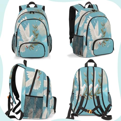 Pigeon Laptop Backpack for Women Men, 18.3 Inch Travel Work Backpacks, Bird Waterproof Computer Casual Daypack Nurse Teacher Bags - color: Multicolor 15