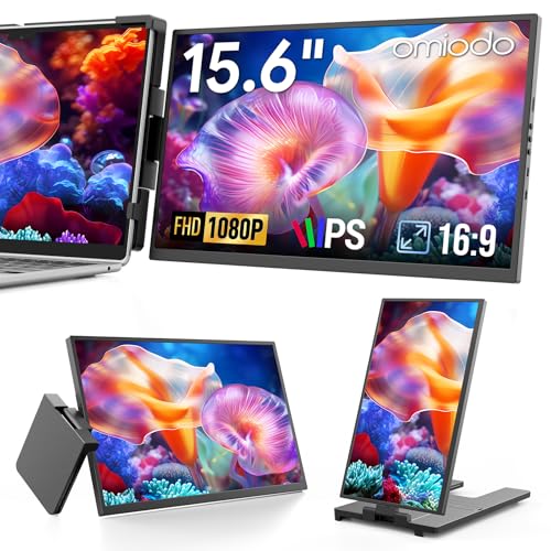 15.6" Laptop Screen Extender,FHD 1080P IPS Portable Monitor for 13"-17" Laptops, Dual Travel Screen Monitor Plug & Play, Laptop Screen Monitor Extender Compatible with Windows/Mac/Android & Chrome OS - style: 15.6 Dual