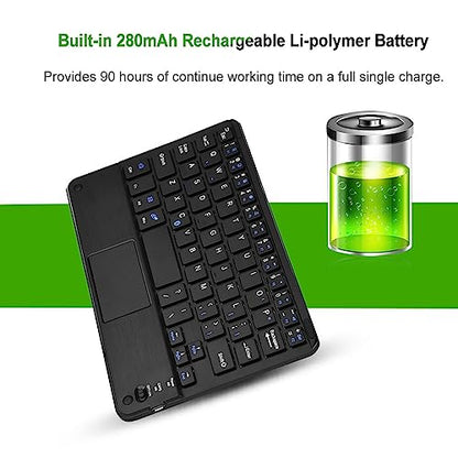 Yctze UltraSlim Wireless Mini Keyboard with Touchpad, Compatible with PC and Tablet