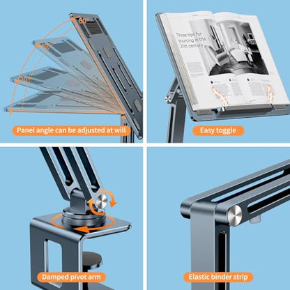 Aluminum Laptop & Tablet Stand for Desk,360° Rotatable Arm Mount | Ergonomic Height Adjustable Holder Compatible with 11-15 Inch Laptops & Tablets for Home Office,Foldable Computer Tray Holder