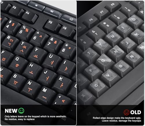 2PCS Korean Keyboard Stickers Letters with Tweezer - 3D Hangul Keyboard Letter Replacement Stickers, Korean Alphabet for Laptop Computer PC Desktop Keyboard, Peel-Off Film, Only Leave Letters,Orange - size: Korean-Orange