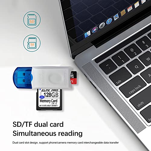 4 Pack USB SD Card Reader for PC, Micro SD Card to USB Adapter, Camera Memory Card Reader for Laptop