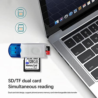 4 Pack USB SD Card Reader for PC, Micro SD Card to USB Adapter, Camera Memory Card Reader for Laptop