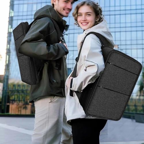 ZINMARK Slim Expandable Laptop Backpack with Small Case for 15-16 inch, Spill-Resistant Notebooks Bag Case for College Business for Men Women，Black - color: Black