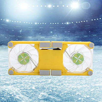 SUNGOOYUE Laptop Cooling Pad, Dual USB Fans LED Light Foldable Stand with Anti Skid Pads for 1217 Inch Notebooks Computer (Yellow) - color: Yellow