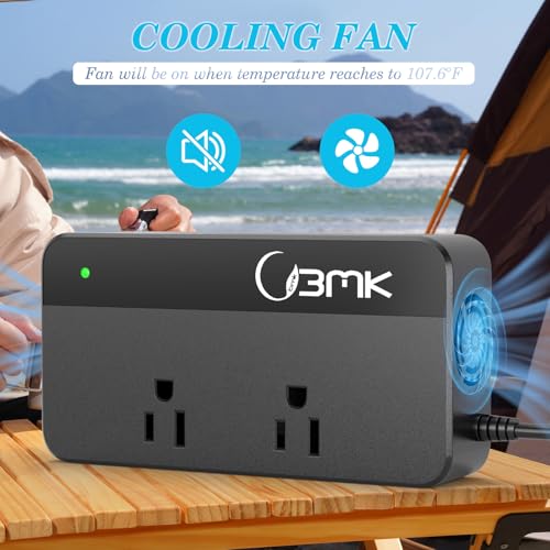 200W Car Power Inverter 12V DC to 110V AC Converter with 2 AC Outlets & 4 USB Ports, Dual QC3.0 + 2 USB-C PD 18W, Cigarette Lighter Plug Adapter for Laptop Tablet Road Trip