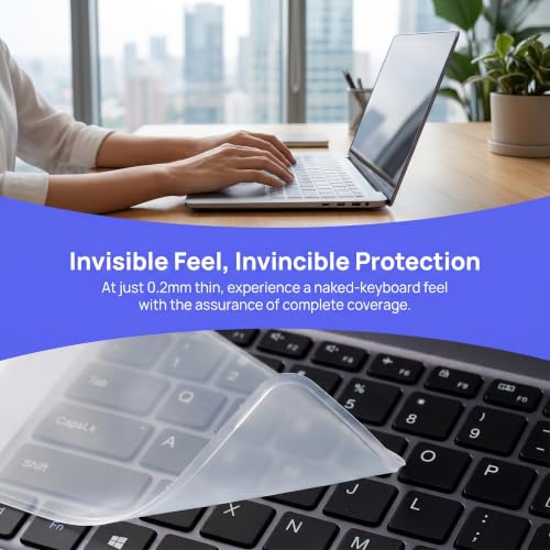 14 Inch Laptop Keyboard Cover Protector Universal for 14" Silicone Laptop Keyboard Cover Skin, Ultra Thin Waterproof Dustproof Silicone Protective Skin -Clear - size: small