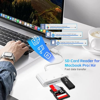 SD Card Reader for iPhone USB C,3 in 1 Memory Micro Sd Card Reader USB C with Dual Slots,Camera Adapter to iPhone Compatibletype-C Laptop,Usbc Sd Card Reader Camera, Android, MacBook Pro/Air,Laptop.