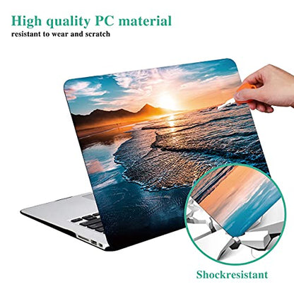 DTangLsm for MacBook Air 15 inch Case 2026 2025-2023 M5 M4 M3 M2 Chip | Model A3448 A3241 A3114 A2941, Beachy Plastic Hard Shell Ocean Case for Mac Air 15 Laptop & Keyboard Cover, Sunset Beach - color: Sunset Beach