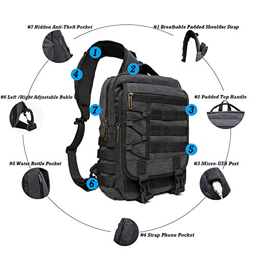 NICGID Sling Bags Chest Shoulder Backpacks, Laptop Backpack Crossbody Messenger Bag Travel Outdoor Men Women - color: Black-808, size: 13.3 inch