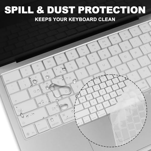 Allinside Keyboard Cover for 2026 MacBook Neo 13-inch A3404 (A18 Pro) & MacBook Air 13"/15" and MacBook Pro 14"/16" (M5 Chip), Premium Silicone Keyboard Protector Skin, US ANSI Layout, Transparent - color: Transparent