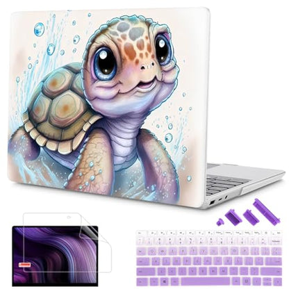Mektron Surface Laptop Go 12.4 inch Case Compatible with Go 3/2/1 Microsoft Surface Laptop 12.4" Cover 2023-2020 Releases Model 1943/2013 Plastic Hard Shell Case with Screen Protector, Cute Turtle - color: Cute Turtle
