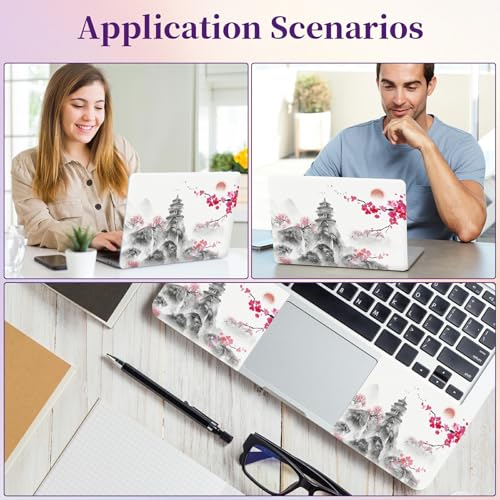 Laptop Skin Sticker Laptop Cover for 12" 13" 13.3" 14" Laptop Stickers,Reusable Skin Sticker Cover Personalized Art Waterproof & Scratch-Resistant Protector Case,Japanese Cherry Blossom - color: Japanese Cherry Blossom
