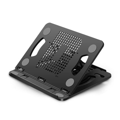 SUNGOOYUE Laptop Stand, 8 Angle Adjustable Ergonomic Foldable Portable 360 Degree Rotating with Hollow Design for Home Office School Notebook (Black) - color: Black