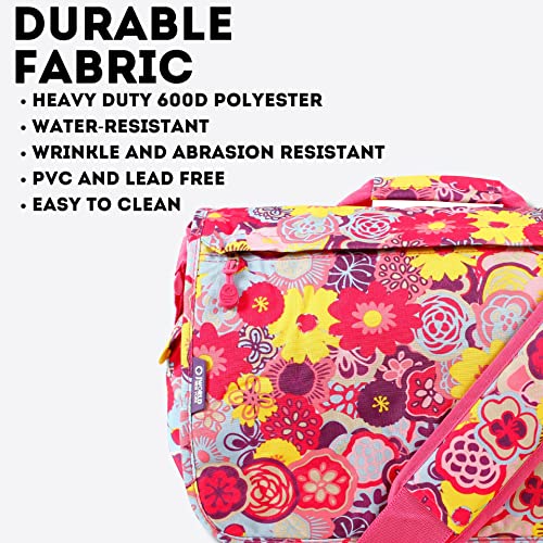 J World New York Thomas Laptop Messenger Bag for Women & Men. Kids Computer Bookbag - color: Poppy Pansy
