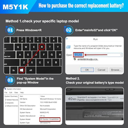 40Wh M5Y1K Laptop Battery Compatible with Dell Inspiron 14 15 17 5000 3000 Series 5758 5759 5755 3451 3558 5558 5559 3551 3567 5458 5756 5555 GXVJ3 VN3N0 HD4J0 WKRJ2 991XP P47F P51F P63F 14.8V - size: 10.6 * 1.5 * 0.8 Inch M5Y1K