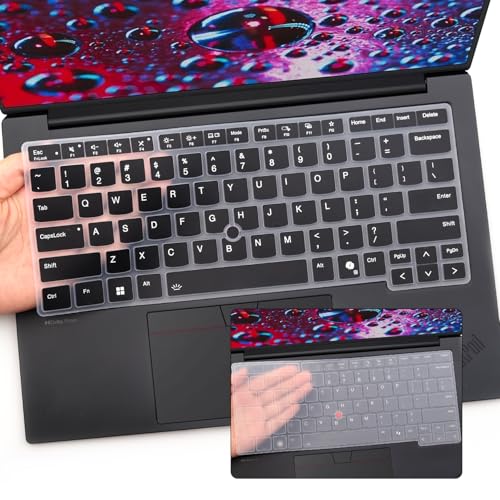 2 PCS Keyboard Cover for 2026 2025 16 inch ThinkPad P1 Gen 9/Gen 8/Gen 7, 16" ThinkPad T1g Gen 9/Gen 8 (NOT FIT ThinkPad P16 P16v P16s T16 T16g) US Protective Keyboard Skin-Black+Clear - color: Black+Clear
