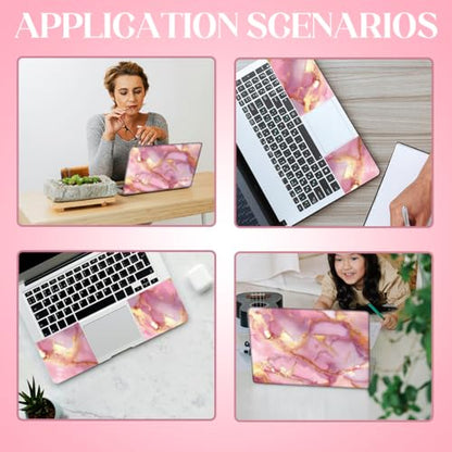 SUPERDANT Laptop Skin Sticker Pink Gold Marble Laptop Decals Personalized Universal Notebook Computer Wrap Vinyl Skin Stickers Cover Art Decal Removable 12-15.6 Inch Waterproof Scratch-Resistant Gift - style: Pink Gold Marble Pattern
