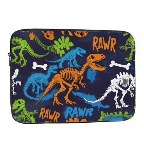 Laptop Sleeve Bag 15.4 15.6 Inch,Cool Dinosaur Dino Animal Blue Green Protective Polyester Computer Cases Laptop Cover Briefcase Bag Tablet Travel Cover - color: LPS-004