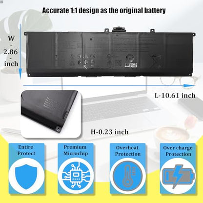 GT83D Battery Replacement for Dell XPS 14 9440 Series Laptop Battery 7T7DY N80X2 70Wh