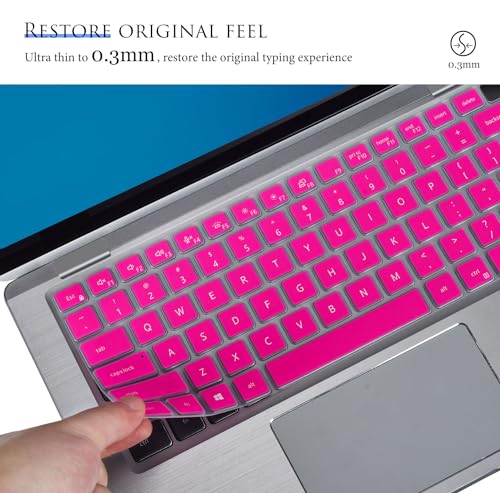 Keyboard Cover Skin for Dell Latitude 14" 7440 5440 7430 5430 5431 9430 7420 5420 9420 7410/Dell Latitude 9000 9510 9520 15.6"/Dell Latitude 7640 16"[Not fit for Dell Latitude 7320 5320] - Pink - color: Hot Pink