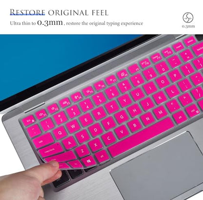 Keyboard Cover Skin for Dell Latitude 14" 7440 5440 7430 5430 5431 9430 7420 5420 9420 7410/Dell Latitude 9000 9510 9520 15.6"/Dell Latitude 7640 16"[Not fit for Dell Latitude 7320 5320] - Pink - color: Hot Pink