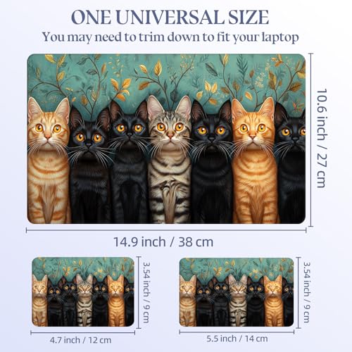 Universal Laptop Skin Sticker Decal,15.6 Inch Laptop Vinyl Cover for 13" 14" 15.6" Laptop,Scratch-Resistant Waterproof Protector Wrap,Reusable with Wrist Pads,Botanical Cat Lineup - color: Botanical Cat Lineup