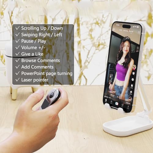 Wireless Presenter Remote Rechargeable, Bluetooth Presentation Clicker with Touchpad Mouse Control, 2.4G USB Receiver for PC Laptop Slides Presenters (Gray) - color: Gray