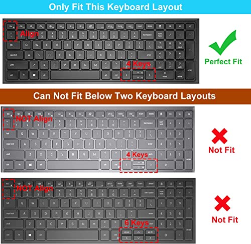 Keyboard Cover for Dell Latitude 3550 3540 5550 5540 5530 5531 5520 5521 15.6", Dell Precision 3590 3591 3580 3581 3570 3571 3560 3561 15.6 inch 2025 2024 2023 2022 Laptop Protector, Black - color: Black