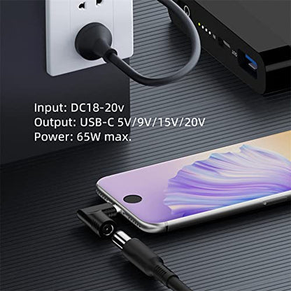 DC Jack 4.0x1.7mm Input to USB-C Type-C Angled 90 Degree Power Plug Charge Adapter for Laptop Phone - style: 4.0x1.7mm